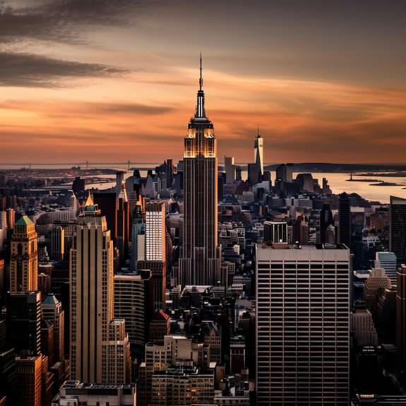 The iconic skyline, dominated by the Empire State Building- Manhattan vs New York City